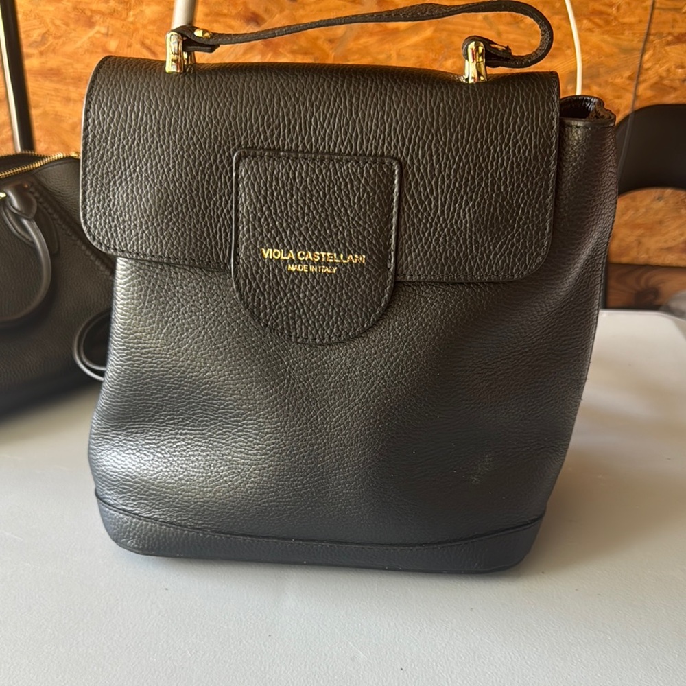 Black Leather Backpack